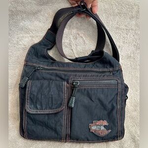 SOLD—VTG Y2K Harley-Davidson Nylon Utility Crossbody Messenger Bag Black